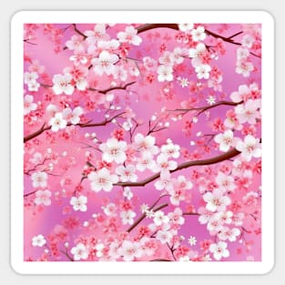 Cherry Blossom Silk: A Soft and Elegant Fabric Pattern for Fashion and Home Decor #1 Sticker